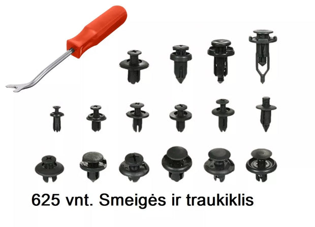 625 automobilių kaiščių/smeigių rinkinys