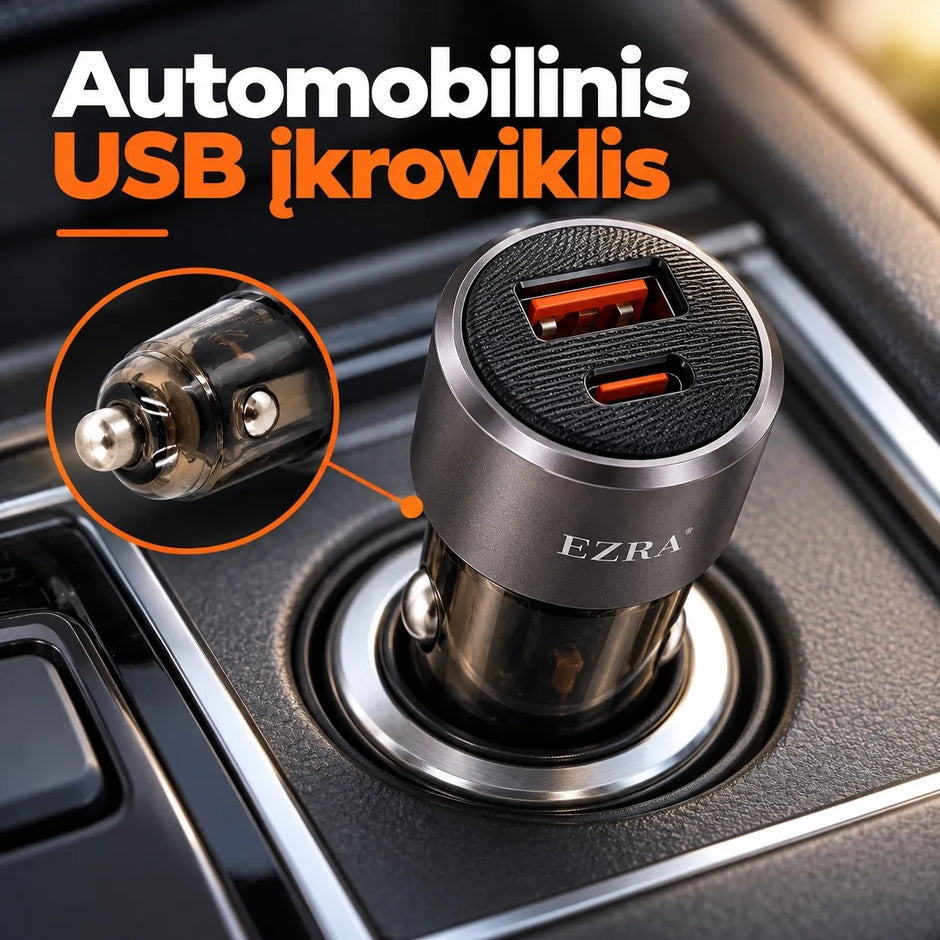 Automobilinis greitojo įkrovimo adapteris EZRA CR80 83 W