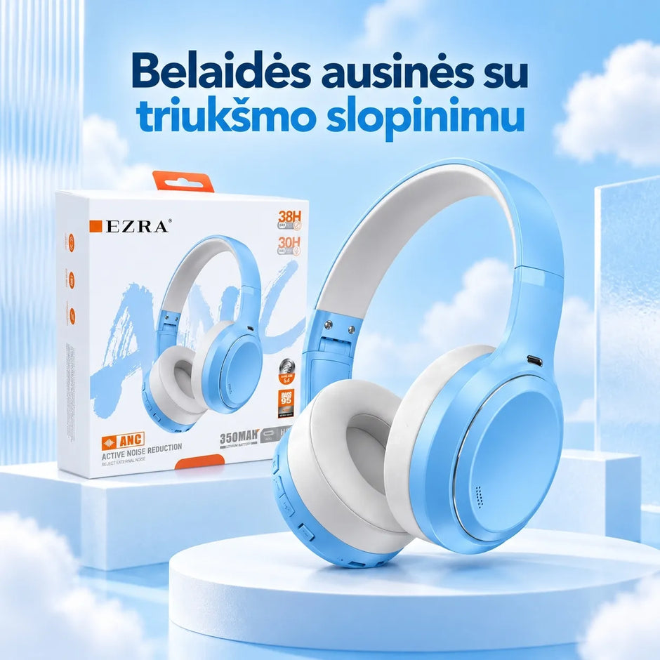 Belaidės ausinės su aktyviu triukšmo slopinimu EZRA BW95