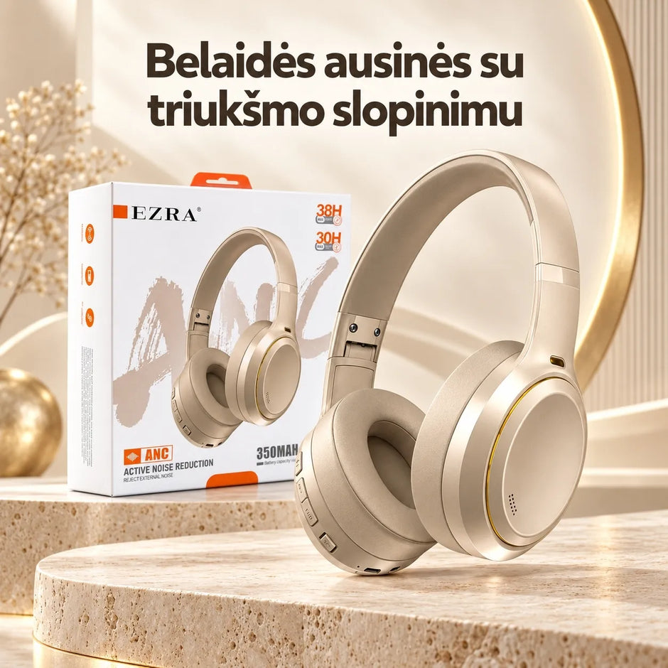 Belaidės ausinės su aktyviu triukšmo slopinimu EZRA BW95