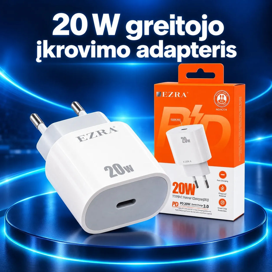 Greitojo įkrovimo adapteris EZRA HC174 20 W