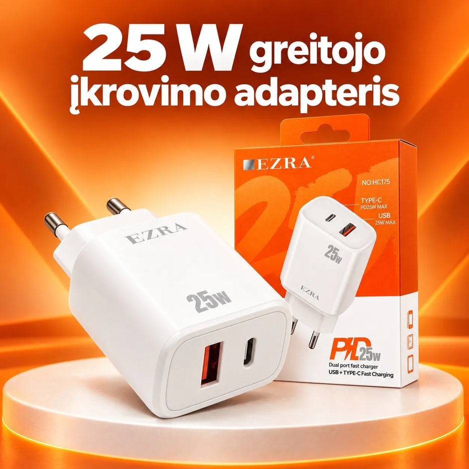 Greitojo įkrovimo adapteris EZRA HC175 25 W