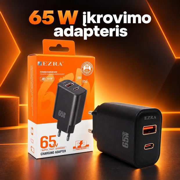 Greitojo įkrovimo adapteris EZRA HC256 65 W