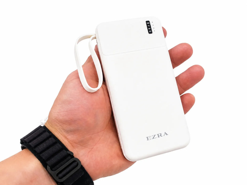 Išorinė baterija su integruotais laidais EZRA PB147-1 10 000 mAh