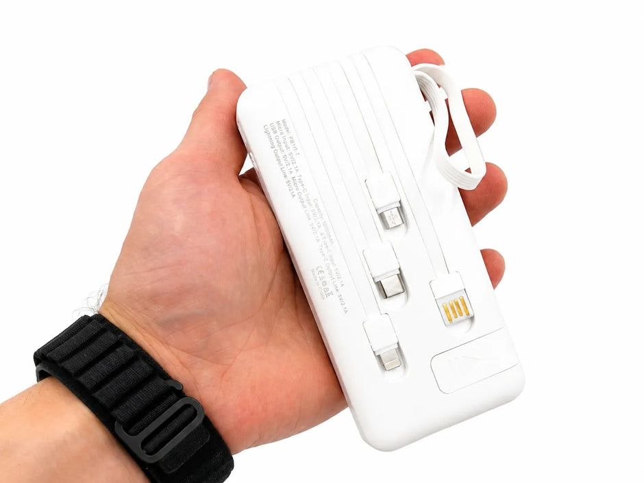 Išorinė baterija su integruotais laidais EZRA PB147-1 10 000 mAh