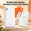 Išorinė baterija su integruotais laidais EZRA PB147-1 10 000 mAh