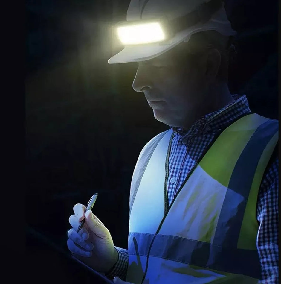 Kompaktiškas LED COB galvos žibintuvėlis