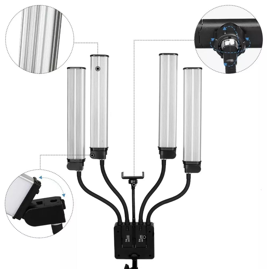 LED panelinės lempos su trikoju