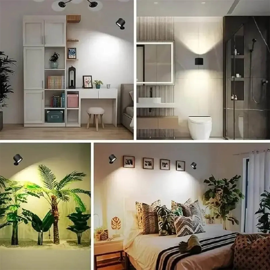 Magnetinė LED sieninė lempa su pulteliu