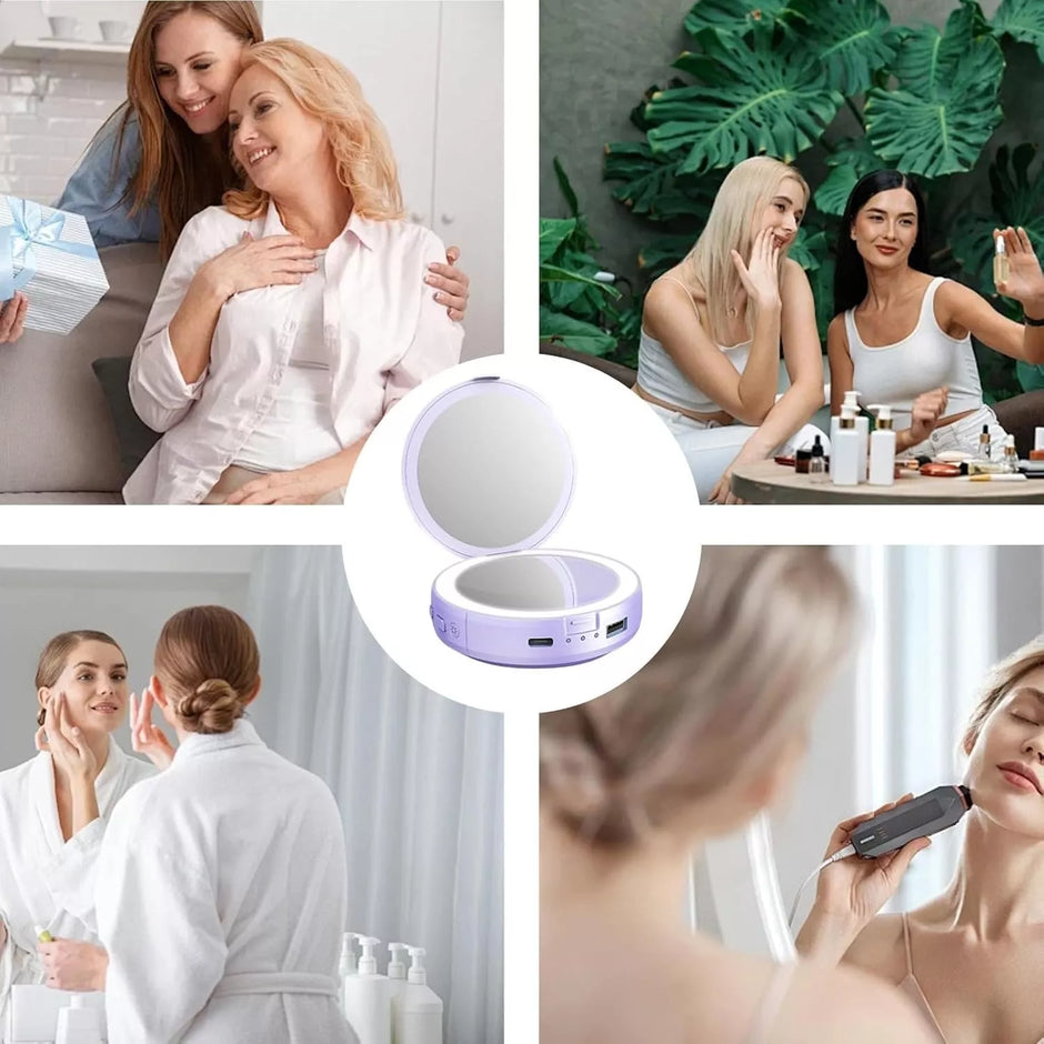 Makiažo veidrodėlis su POWERBANK