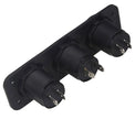 Montuojamas 12 V maitinimo lizdų skydelis su 2 USB jungtimis ir voltmetru
