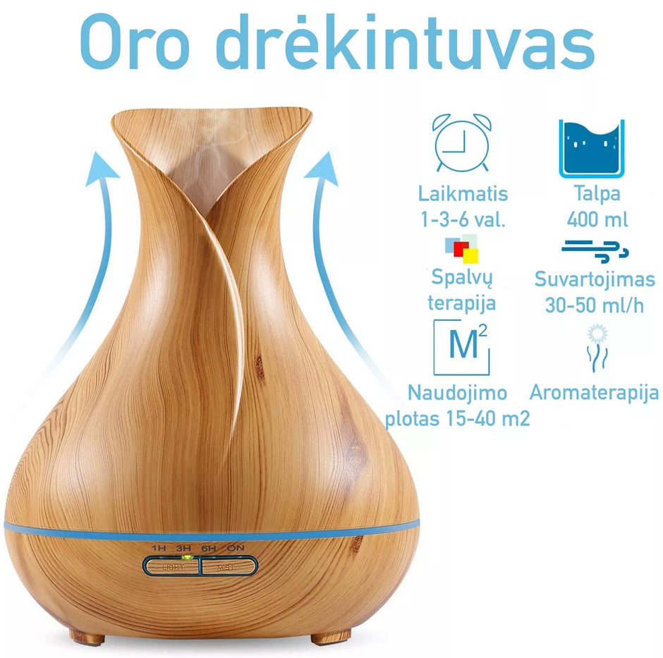 Oro Drėkintuvas, Eterinių Aliejų difuzorius - Geltona