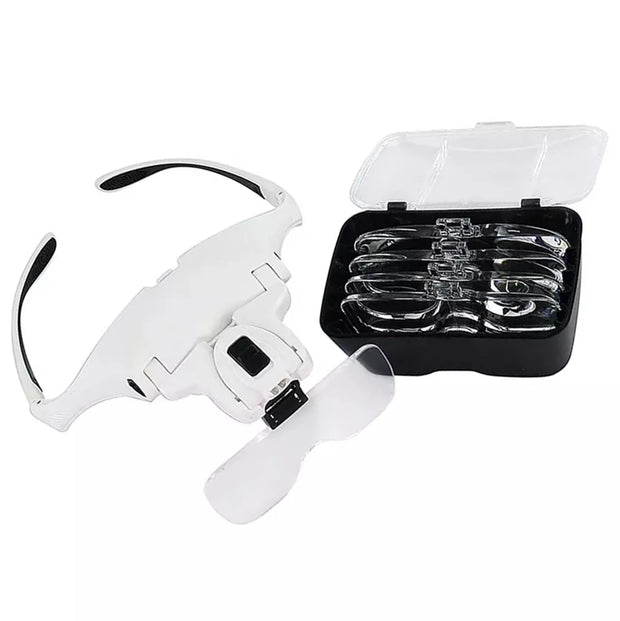 Padidinantys akiniai su LED apšvietimu