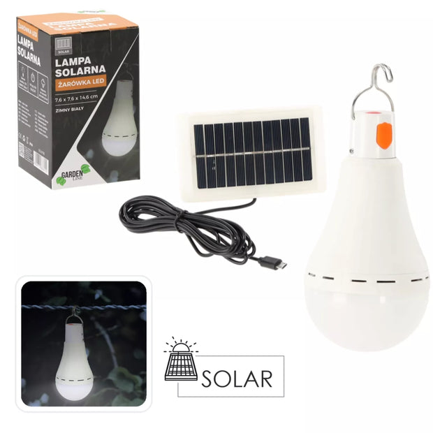 Saulės energija įkraunama LED lempa