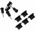 USB-C ir 3,5 mm AUX jungčių apsauginių kištukų rinkinys, 10 vnt.