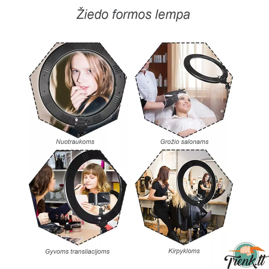 Žiedo Formos Lempa Fotografavimui, Makiažui 24W